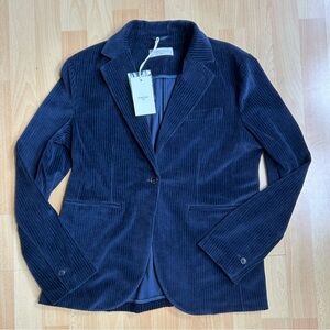 Circolo 1901 NWT Navy Blue Corduroy Velvet Blazer Jacket Soft Comfortable Office